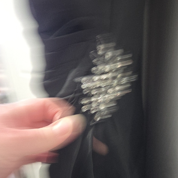 Pretty Maids Size 16 (Fits 17"ptp) Black High Low Dress with Embellished Straps - Picture 3 of 7